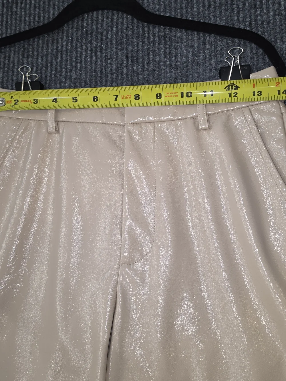 GREY LAB Beige Straight-Leg Shiny Pants - Picture 2 of 9